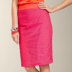 Talbots Pink & Orange Geometric Pencil Skirt, Size 4